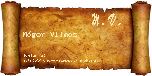 Mógor Vilmos névjegykártya